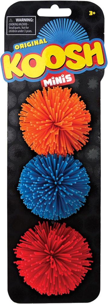 Three Koosh mini balls 1.5 inch in assorted colors
